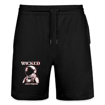 Wicked - Stanley/Stella Trainer Unisex Organic Jogging Shorts - black - Front - Nik (191cm) & Marisol (170cm)