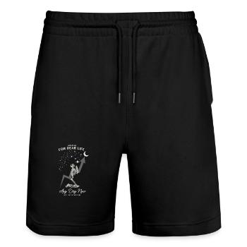 Accrochez-vous à la vie jusqu’aux étoiles - Short de jogging bio TRAINER Stanley/Stella unisexe - noir - Devant - Nik (191cm) & Marisol (170cm)