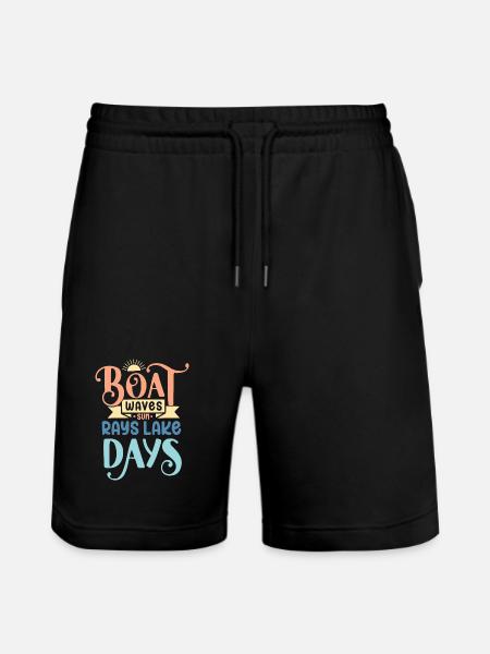 Boat Waves Sun Rays Lake Days - Stanley/Stella Trainer Unisex Organic Jogging Shorts - black