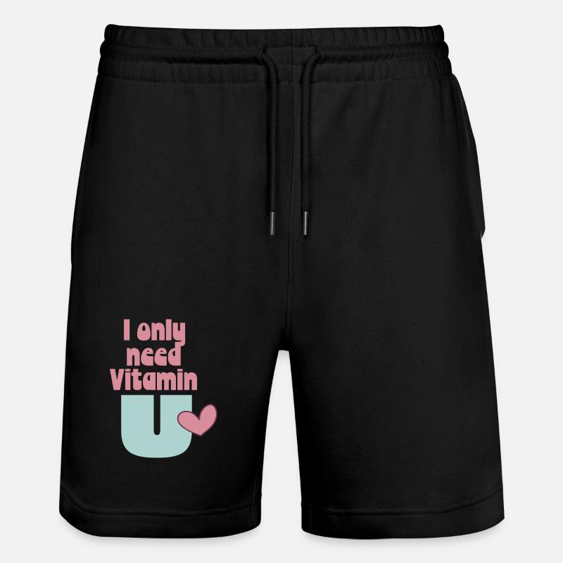 I only need Vitamin U - Stanley/Stella Unisex Bio Joggingshorts Trainer  - Schwarz