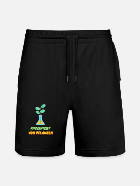 Fasziniert von Pflanzen - Stanley/Stella Unisex Bio Joggingshorts Trainer - Schwarz