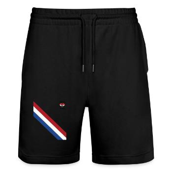 Great Dutch victory - Stanley/Stella Trainer Unisex Organic Jogging Shorts - black - Front - Nik (191cm) & Marisol (170cm)