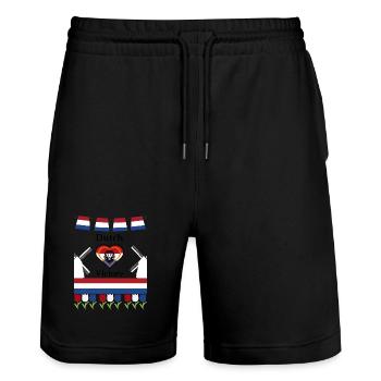 Dutch victory - Stanley/Stella Trainer Unisex Organic Jogging Shorts - black - Front - Nik (191cm) & Marisol (170cm)