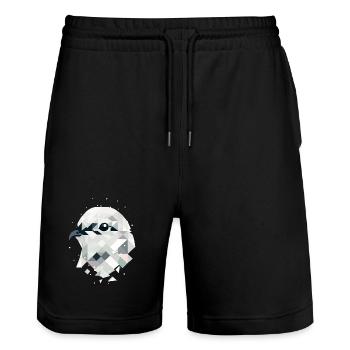 Elegant ptarmigan in geometric art - Stanley/Stella Trainer Unisex Organic Jogging Shorts - black - Front - Nik (191cm) & Marisol (170cm)