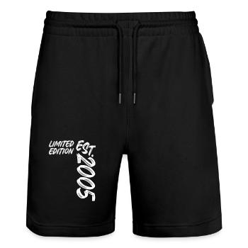 Limited Edition Est. 2005 - Stanley/Stella Unisex Bio Joggingshorts Trainer  - Schwarz - Vorne - Nik (191cm) & Marisol (170cm)