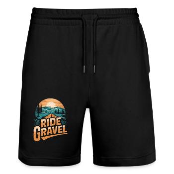 Roulez sur Gravel Sunset - Short de jogging bio TRAINER Stanley/Stella unisexe - noir - Devant - Nik (191cm) & Marisol (170cm)