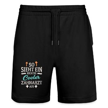 So sieht ein richtig cooler Zahnarzt aus Dentist - Stanley/Stella Unisex Bio Joggingshorts Trainer  - Schwarz - Vorne - Nik (191cm) & Marisol (170cm)