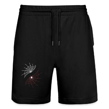 Two-Tone Spider Webs - Stanley/Stella Trainer Unisex Organic Jogging Shorts - black - Front - Nik (191cm) & Marisol (170cm)