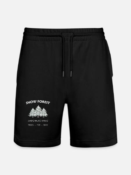 SCHNEEWALD - WEIHNACHTSKIEFER - Stanley/Stella Unisex Bio Joggingshorts Trainer - Schwarz