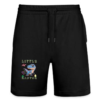 prehistoric dinosaur carnivorous raptor cretaceous - Stanley/Stella Trainer Unisex Organic Jogging Shorts - black - Front - Nik (191cm) & Marisol (170cm)