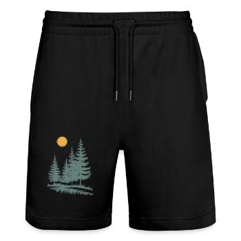 Silhouette de pin ensoleillé - Short de jogging bio TRAINER Stanley/Stella unisexe - noir - Devant - Nik (191cm) & Marisol (170cm)
