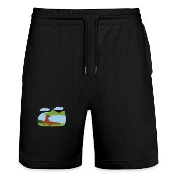 Majestätischer Komodowaran - Stanley/Stella Unisex Bio Joggingshorts Trainer  - Schwarz - Vorne - Nik (191cm) & Marisol (170cm)