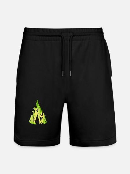 Verdant Flame Watercolor Fire - Stanley/Stella Trainer Unisex Organic Jogging Shorts - black