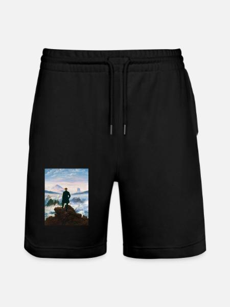 Wanderer über dem Nebelmeer Caspar David Friedrich - Stanley/Stella Unisex Bio Joggingshorts Trainer - Schwarz