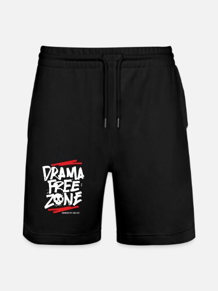 drama_queen_free_zone_skull - Stanley/Stella Trainer Unisex Organic Jogging Shorts - black