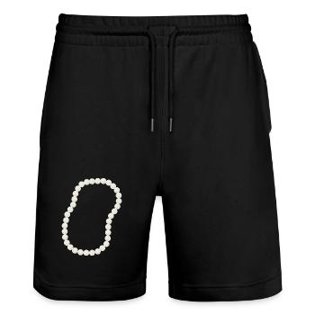 Elegant Pearl Beaded Necklace Design - Stanley/Stella Trainer Unisex Organic Jogging Shorts - black - Front - Nik (191cm) & Marisol (170cm)