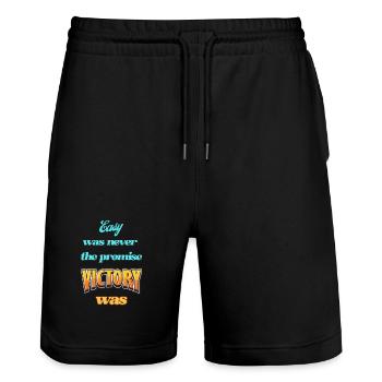 Inspiring motivational pressure - Stanley/Stella Trainer Unisex Organic Jogging Shorts - black - Front - Nik (191cm) & Marisol (170cm)