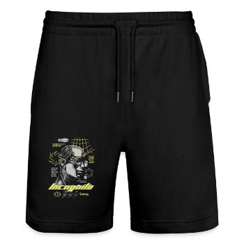 Urban Future – Streetwear futuriste - Short de jogging bio TRAINER Stanley/Stella unisexe - noir - Devant - Nik (191cm) & Marisol (170cm)