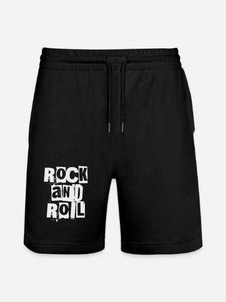 Rock'n'Roll Distressed und Bold Logo-Design - Stanley/Stella Unisex Bio Joggingshorts Trainer - Schwarz