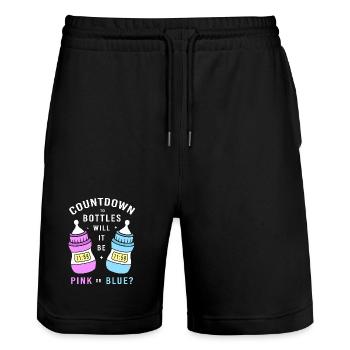 Sexe Révélation Nouvel An - Short de jogging bio TRAINER Stanley/Stella unisexe - noir - Devant - Nik (191cm) & Marisol (170cm)
