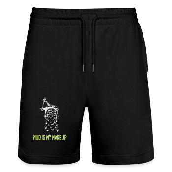 Mud is my Makeup - Stanley/Stella Trainer Unisex Organic Jogging Shorts - black - Front - Nik (191cm) & Marisol (170cm)