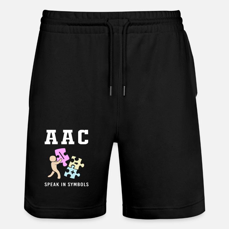 AAC Communication Sign Language SLP - Stanley/Stella Trainer Unisex Organic Jogging Shorts - black