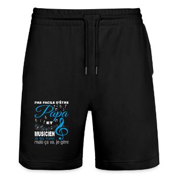 It's not easy to be a dad and a musician at the same time - Stanley/Stella Trainer Unisex Organic Jogging Shorts - black - Front - Nik (191cm) & Marisol (170cm)