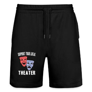Idées cadeaux pour acteurs de théâtre - Short de jogging bio TRAINER Stanley/Stella unisexe - noir - Devant - Nik (191cm) & Marisol (170cm)