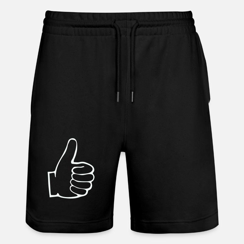 Daumen Hoch Outline - Stanley/Stella Unisex Bio Joggingshorts Trainer  - Schwarz