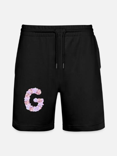 Flowers "G" for a genius person - Stanley/Stella Trainer Unisex Organic Jogging Shorts - black