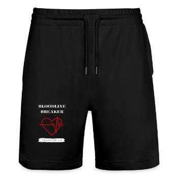 Bloodline Breaker Herzschlag Christliche Gaben - Stanley/Stella Unisex Bio Joggingshorts Trainer  - Schwarz - Vorne - Nik (191cm) & Marisol (170cm)