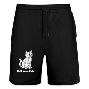 Dice Cat Roll Your Fate - Stanley/Stella Trainer Unisex Organic Jogging Shorts - black - Front - Nik (191cm) & Marisol (170cm)