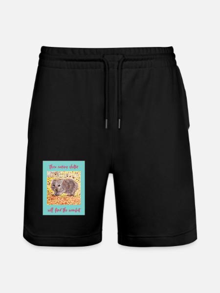Wombat Refuge in the Forest - Stanley/Stella Trainer Unisex Organic Jogging Shorts - black