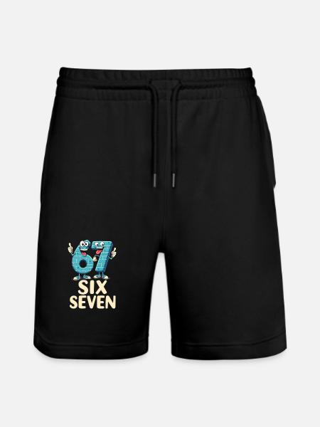 US Flag 67 Memes Six Seven - Stanley/Stella Trainer Unisex Organic Jogging Shorts - black