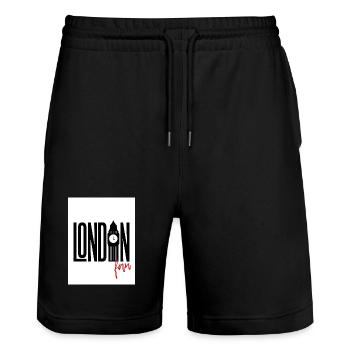 London Fan - Stanley/Stella Trainer Unisex Organic Jogging Shorts - black - Front - Nik (191cm) & Marisol (170cm)