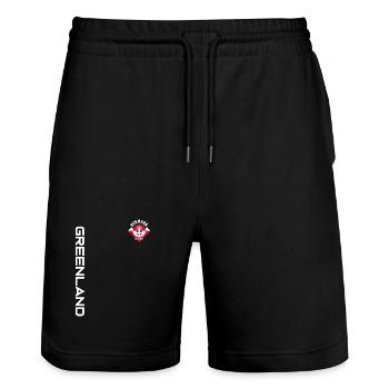 GROENLAND DANEMARK | DEPUIS 1814 - Short de jogging bio TRAINER Stanley/Stella unisexe - noir - Devant - Nik (191cm) & Marisol (170cm)