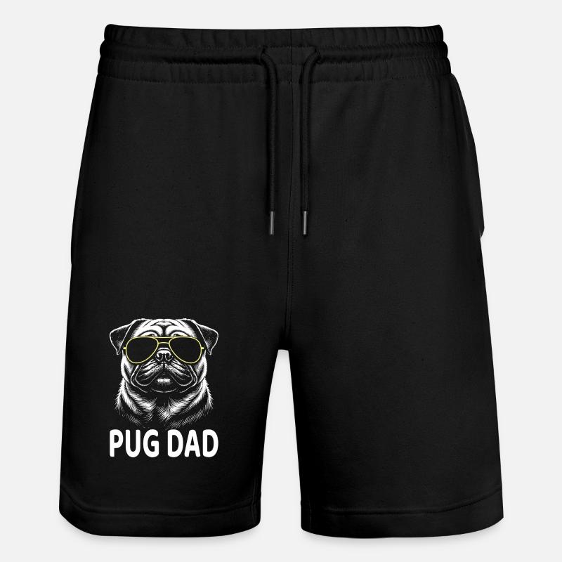 Mops Dad - Stanley/Stella Unisex Bio Joggingshorts Trainer  - Schwarz