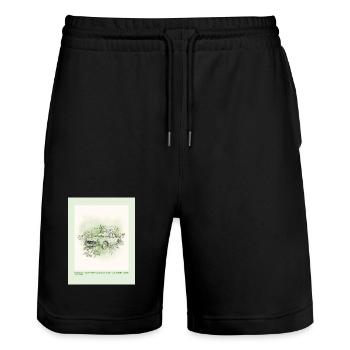 Vintage Car with Floral Frame - Stanley/Stella Trainer Unisex Organic Jogging Shorts - black - Front - Nik (191cm) & Marisol (170cm)