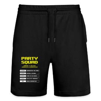 Gaming Party Squad Junggesellenabschied - Stanley/Stella Unisex Bio Joggingshorts Trainer  - Schwarz - Vorne - Nik (191cm) & Marisol (170cm)