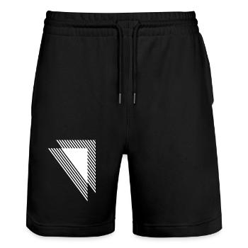 Triangles géométriques Grille monochrome diagonale - Short de jogging bio TRAINER Stanley/Stella unisexe - noir - Devant - Nik (191cm) & Marisol (170cm)