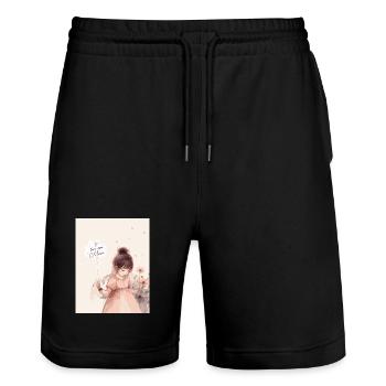 Sweet Daughter Love Mum - Stanley/Stella Trainer Unisex Organic Jogging Shorts - black - Front - Nik (191cm) & Marisol (170cm)