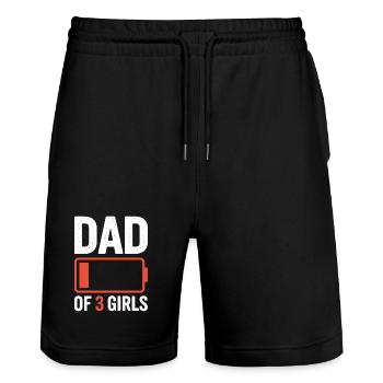 Papa de 3 filles Batterie Shirt - Short de jogging bio TRAINER Stanley/Stella unisexe - noir - Devant - Nik (191cm) & Marisol (170cm)