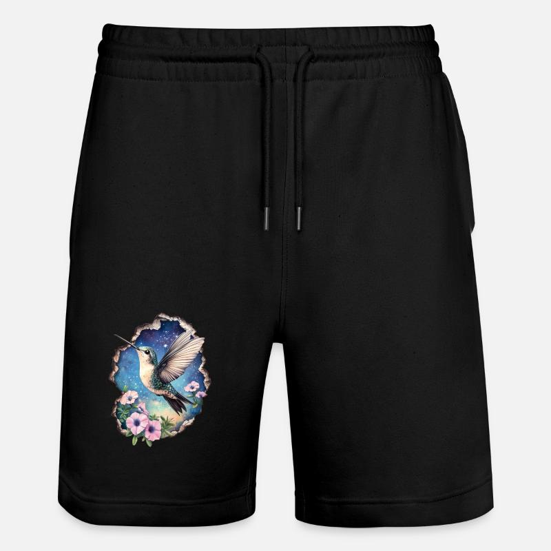Colibri avec des fleurs - Short de jogging bio TRAINER Stanley/Stella unisexe - noir