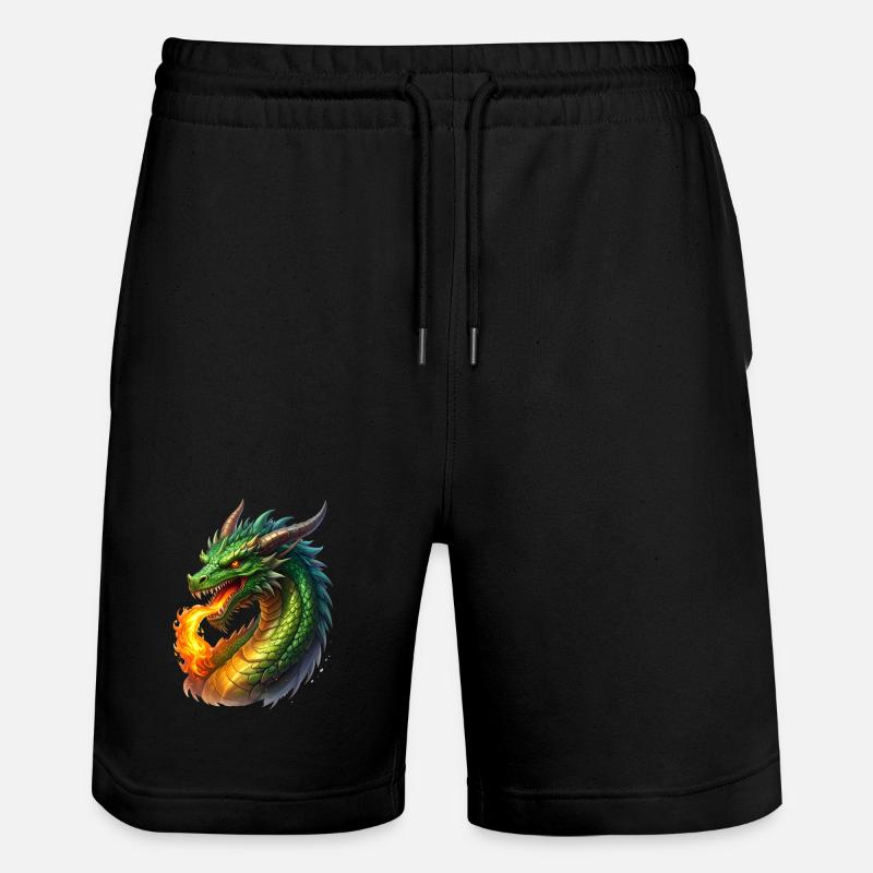 Dragon cracheur de feu - Short de jogging bio TRAINER Stanley/Stella unisexe - noir