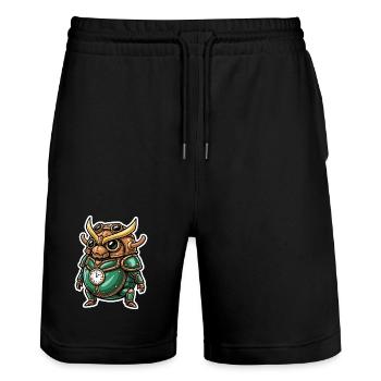 Watchmaker Scarab Steampunk Emerald Armor - Stanley/Stella Trainer Unisex Organic Jogging Shorts - black - Front - Nik (191cm) & Marisol (170cm)