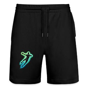 Neon Handball Sprung Silhouette - Stanley/Stella Unisex Bio Joggingshorts Trainer  - Schwarz - Vorne - Nik (191cm) & Marisol (170cm)