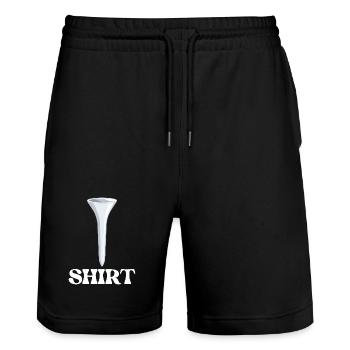 Golf Tee Wortspiel Lustiger Golfer Wortspiel Humor - Stanley/Stella Unisex Bio Joggingshorts Trainer  - Schwarz - Vorne - Nik (191cm) & Marisol (170cm)