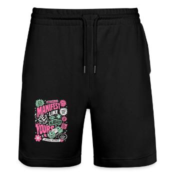 Manifest Like It's Already Yours - Stanley/Stella Trainer Unisex Organic Jogging Shorts - black - Front - Nik (191cm) & Marisol (170cm)