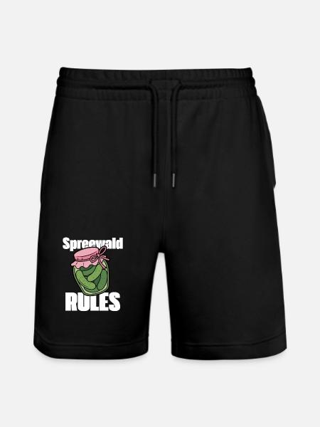 Spreewald Gurken im Einmachglas mit Schleife - Stanley/Stella Unisex Bio Joggingshorts Trainer  - Schwarz
