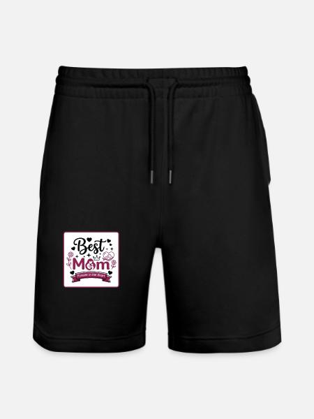 Beste Mama für immer im Herzen - Stanley/Stella Unisex Bio Joggingshorts Trainer - Schwarz